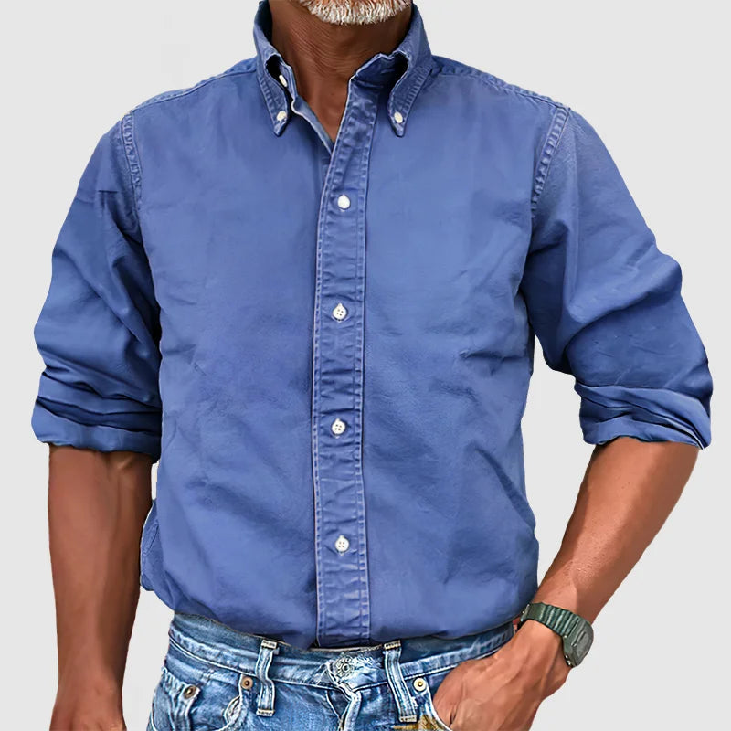 Men's Shirt - Button-Down Collar with Long Sleeves 3
