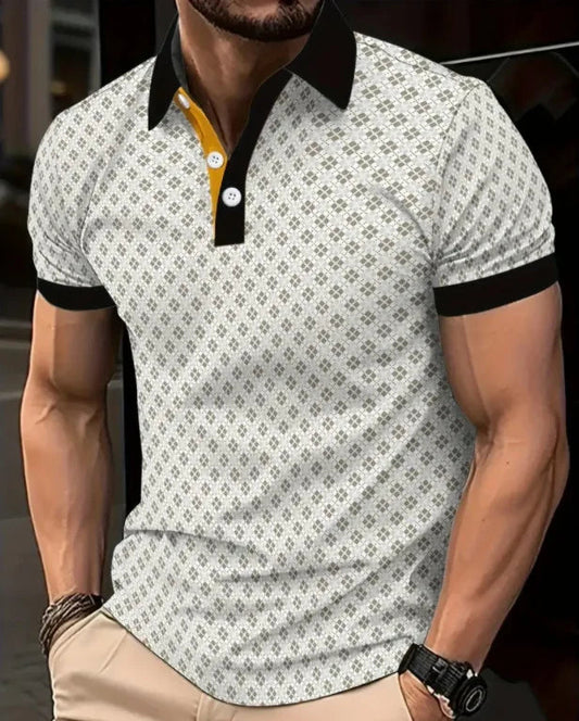 Men's Striped Polo Shirt – Breathable Fabric for Smart-Casual Style 0