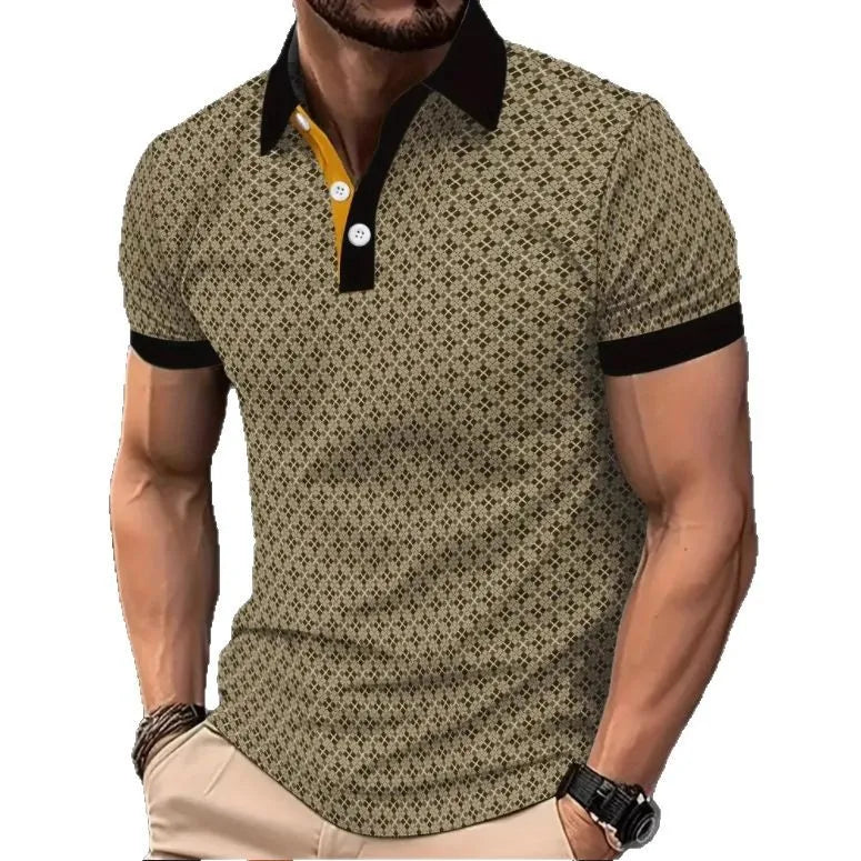 Men's Striped Polo Shirt – Breathable Fabric for Smart-Casual Style 1