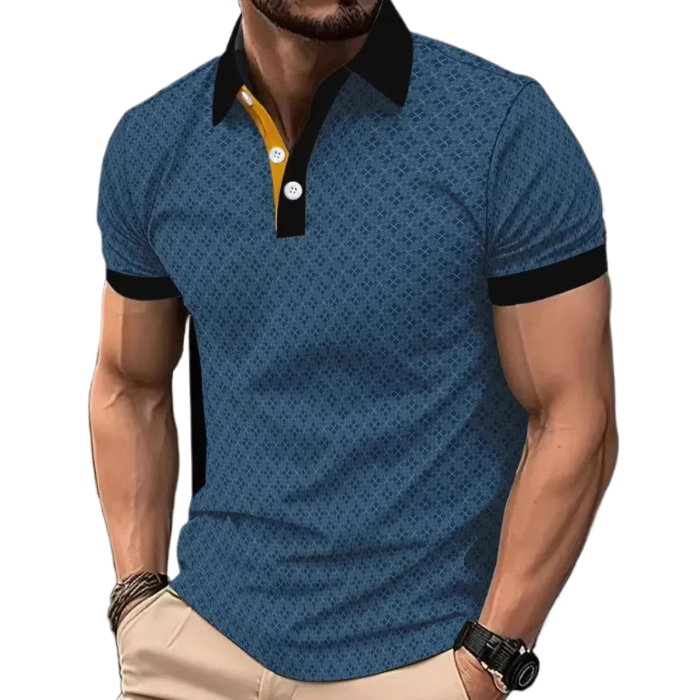 Men's Striped Polo Shirt – Breathable Fabric for Smart-Casual Style 2