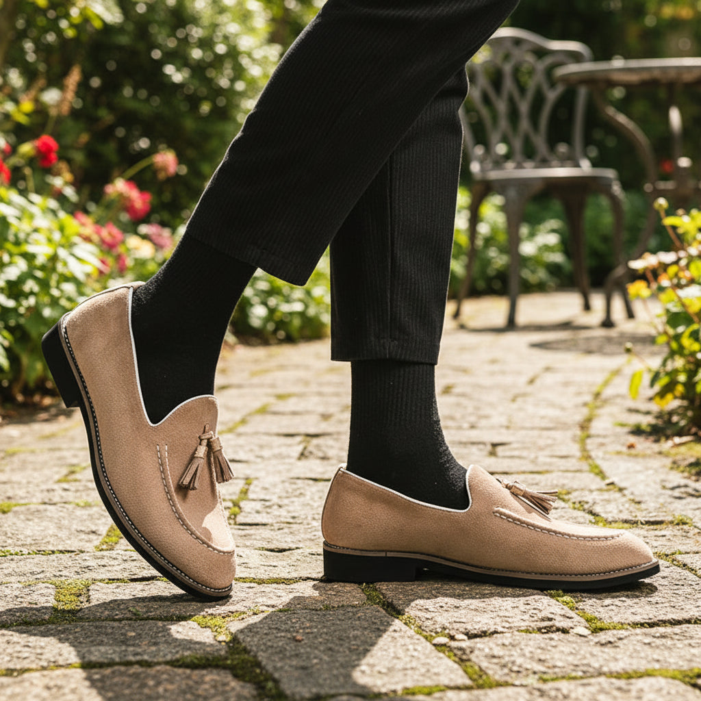 Men's Suede Loafers – Pointed Toe Design for Casual Sophistication 1