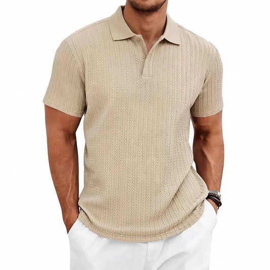 Men's Textured Polo Shirt – Breathable Knit for Summer Comfort 0