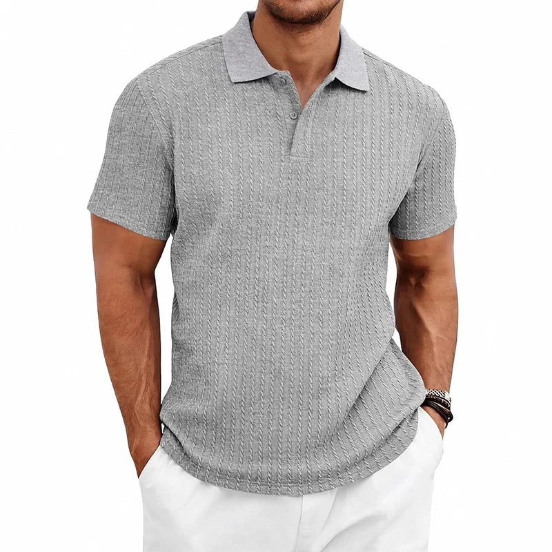 Men's Textured Polo Shirt – Breathable Knit for Summer Comfort 2