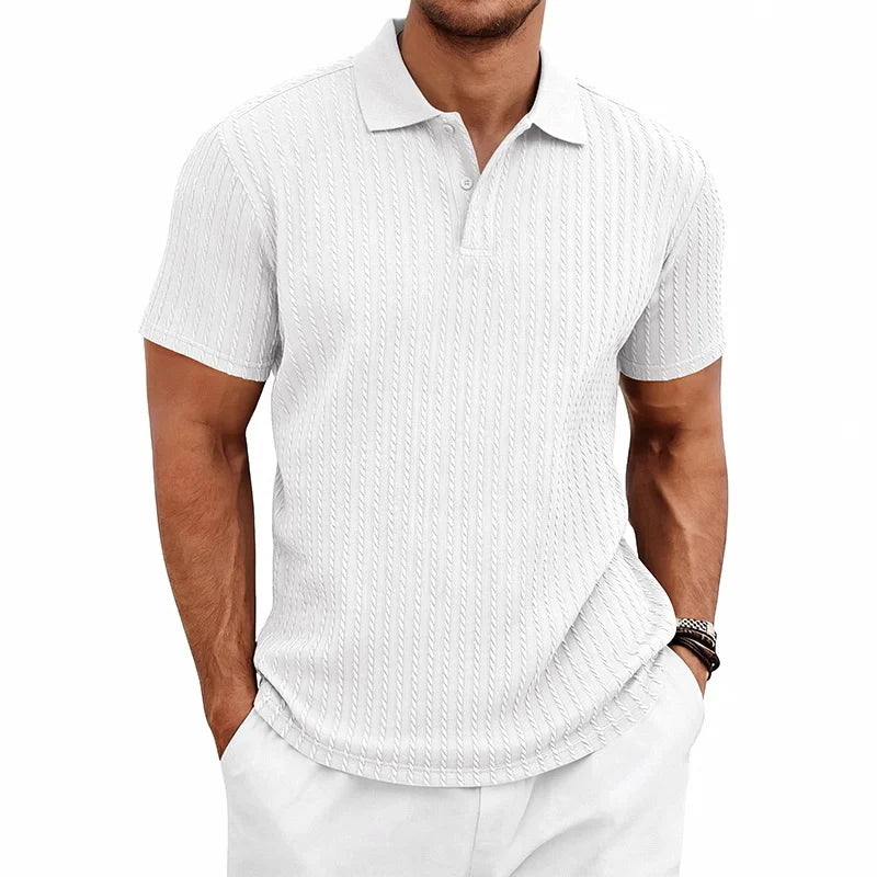 Men's Textured Polo Shirt – Breathable Knit for Summer Comfort 3