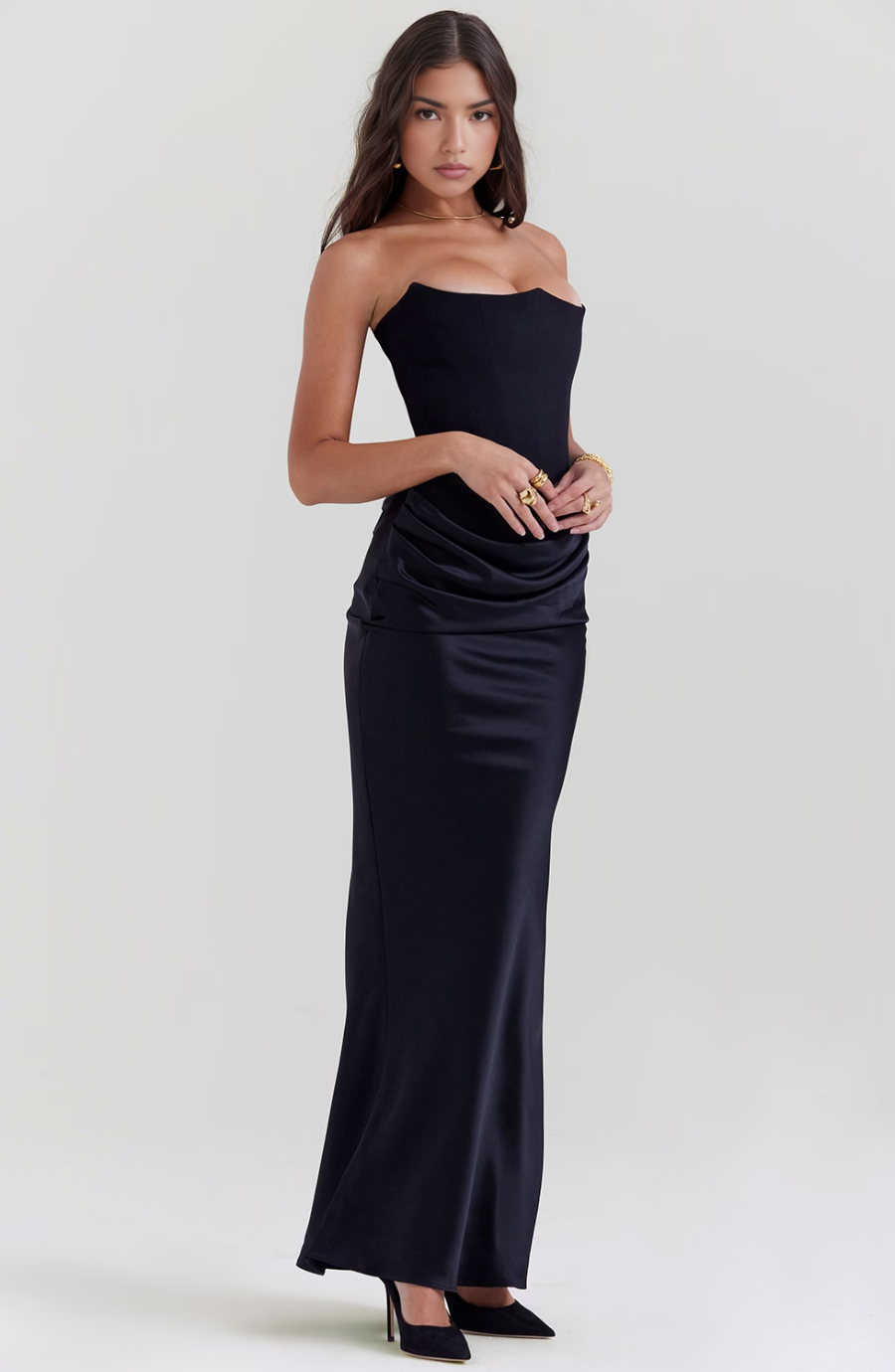 Mia Strapless Corset Maxi Dress 4