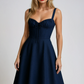 Midi Waist Navy Dress 0