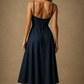 Midi Waist Navy Dress 1