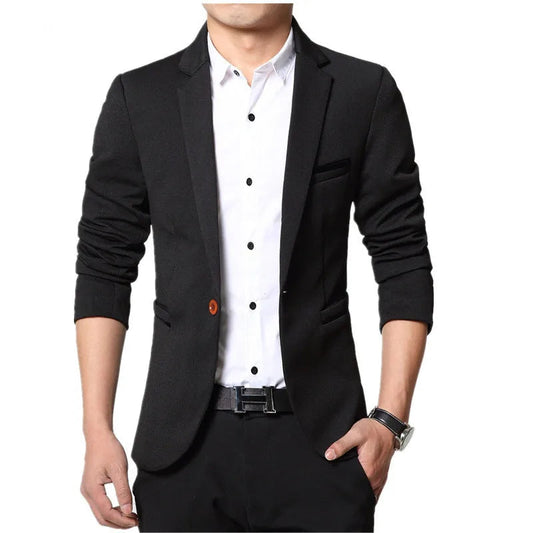 Modern Gentleman Men's Blazer – Tailored Slim Fit for Versatile Style 0