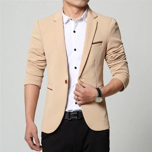 Modern Gentleman Men's Blazer – Tailored Slim Fit for Versatile Style 1