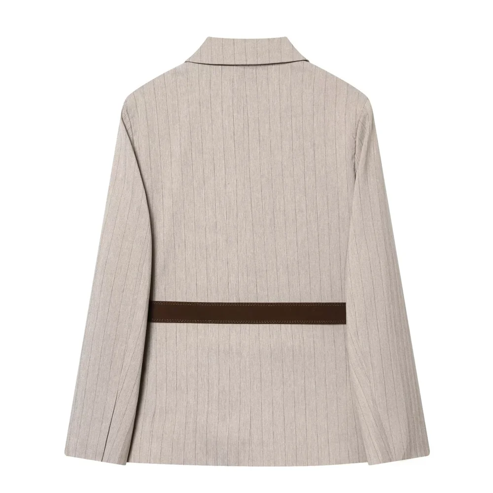 Modern Woman Suit Jacket – Chic Loose Fit with Waist Belt for Office and Casual Wear 5