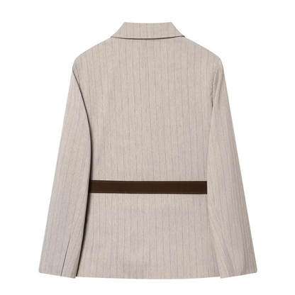Modern Woman Suit Jacket – Chic Loose Fit with Waist Belt for Office and Casual Wear 5