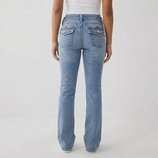 Women's High-Waisted Straight Fit Jeans