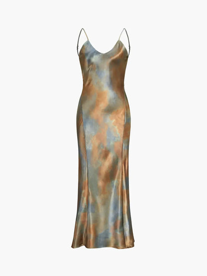 Neptune White Satin Maxi Dress 2
