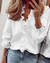 New European and American long sleeved ruffled shirt for women in spring and summer 2