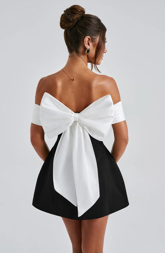 Noir Bloom Mini Dress 1