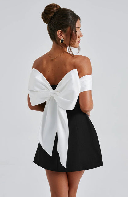 Noir Bloom Mini Dress 3