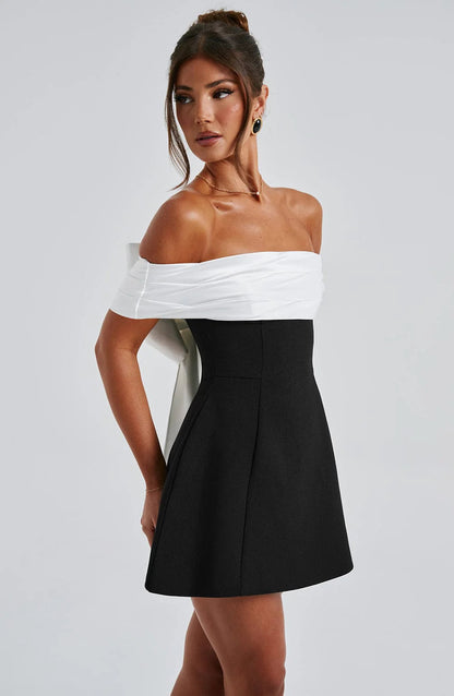 Noir Bloom Mini Dress 4