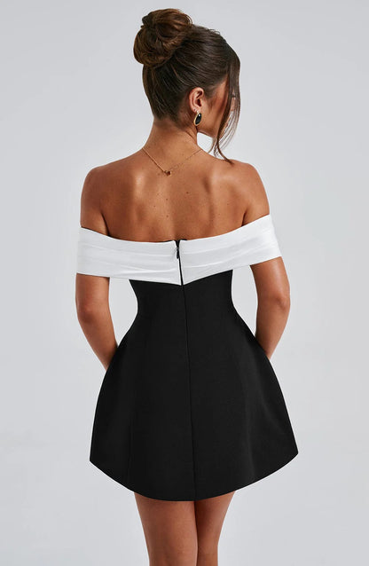 Noir Bloom Mini Dress 5