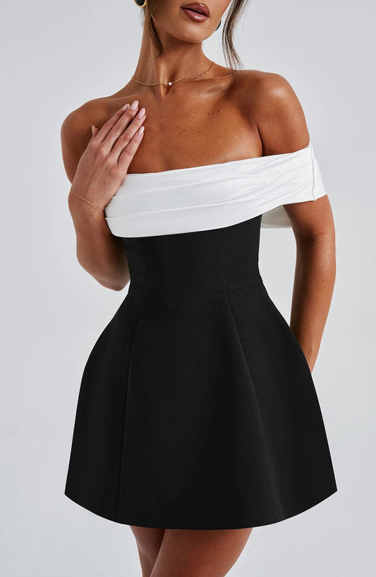 Noir Bloom Mini Dress 6