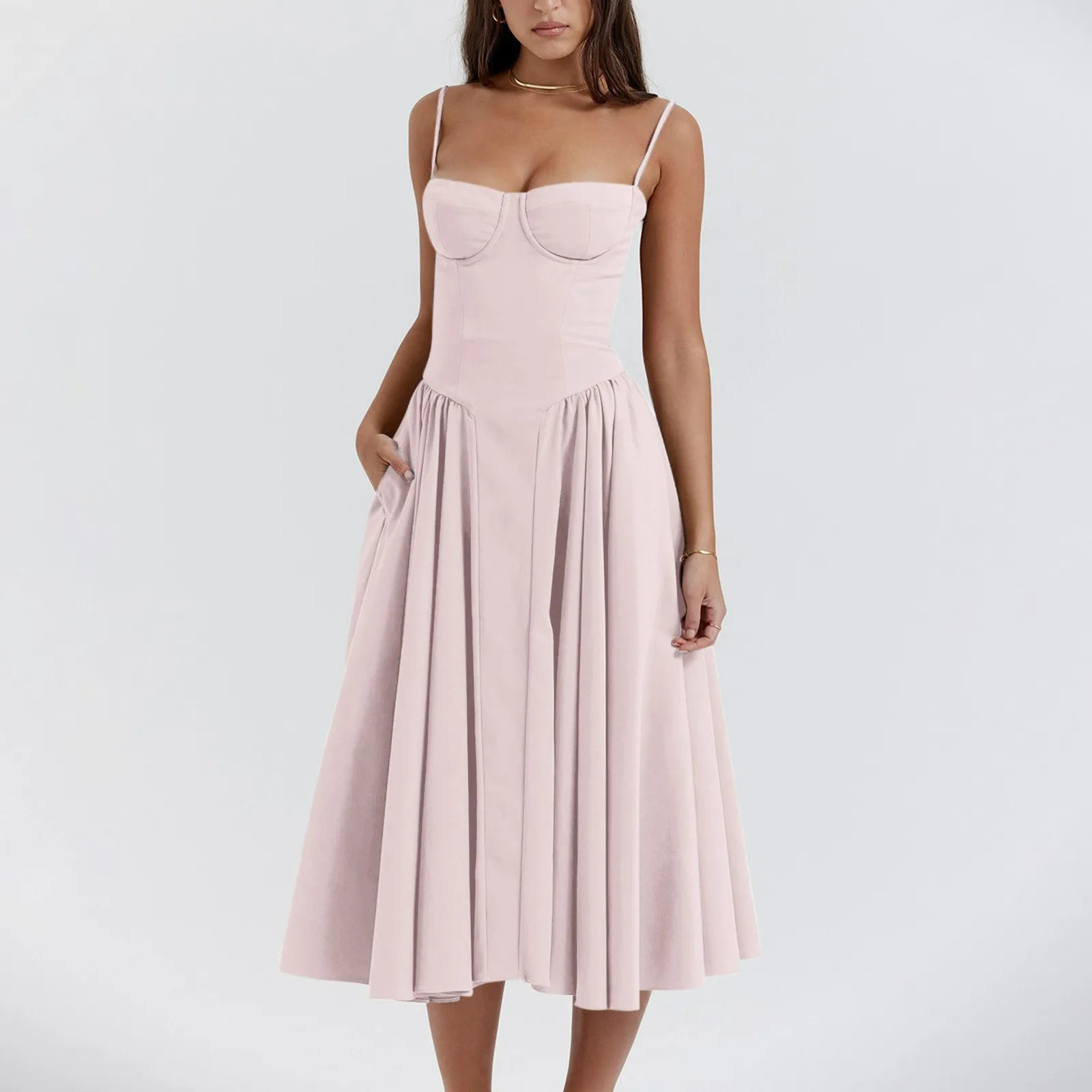 Odette Cute Corset Midi Dress 6
