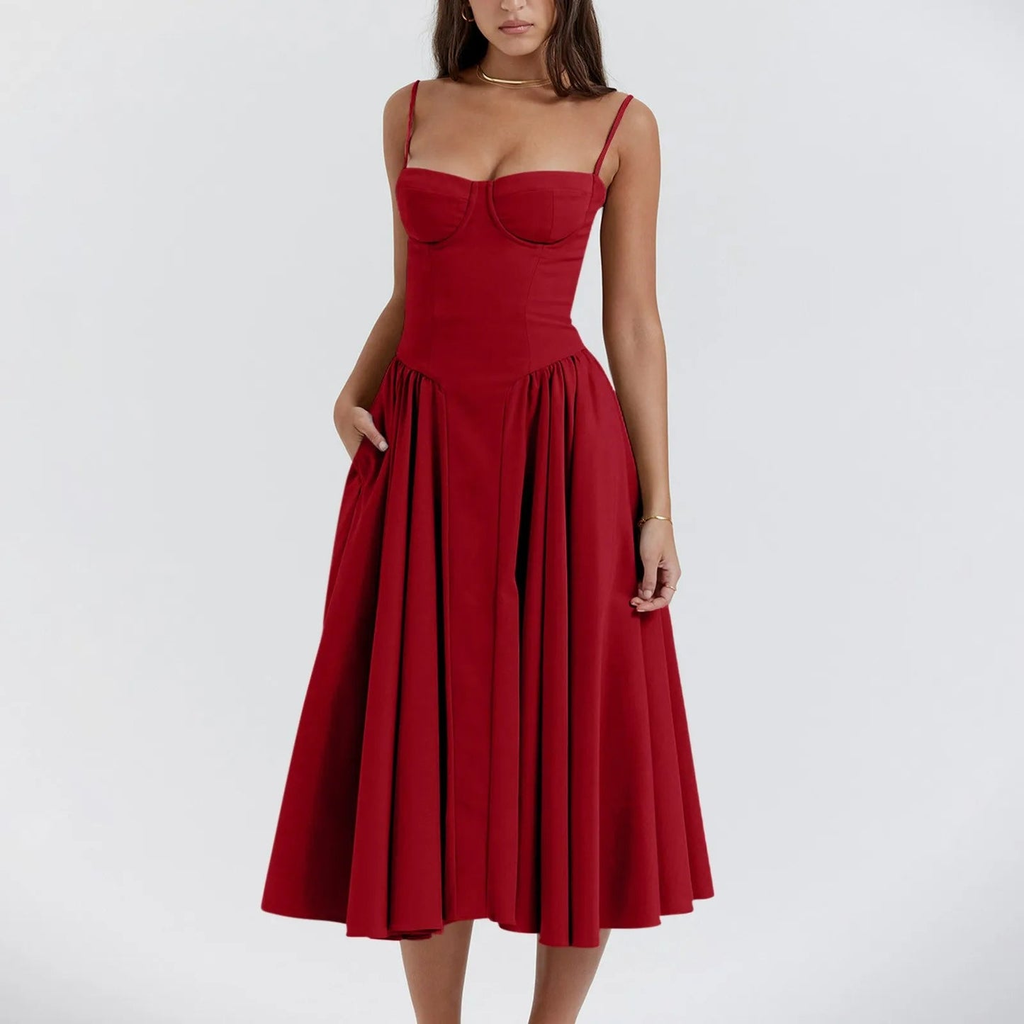 Odette Cute Corset Midi Dress 7