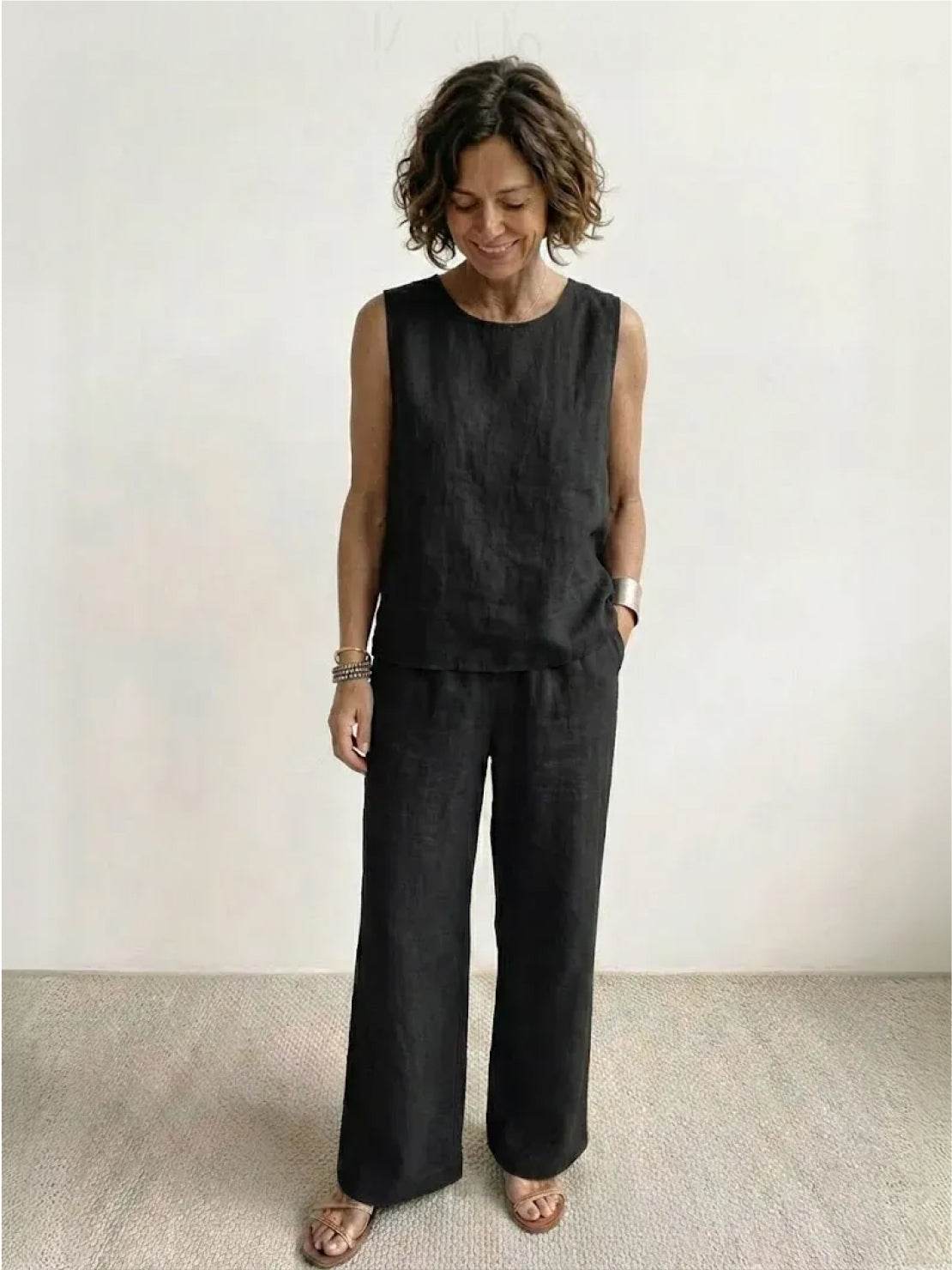 Olivia | Women's Sleeveless Tank Top and Wide-Leg Pants Set 2