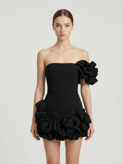One Shoulder Mini Dress – Sculpted Statement Occasion Dress for Women 0