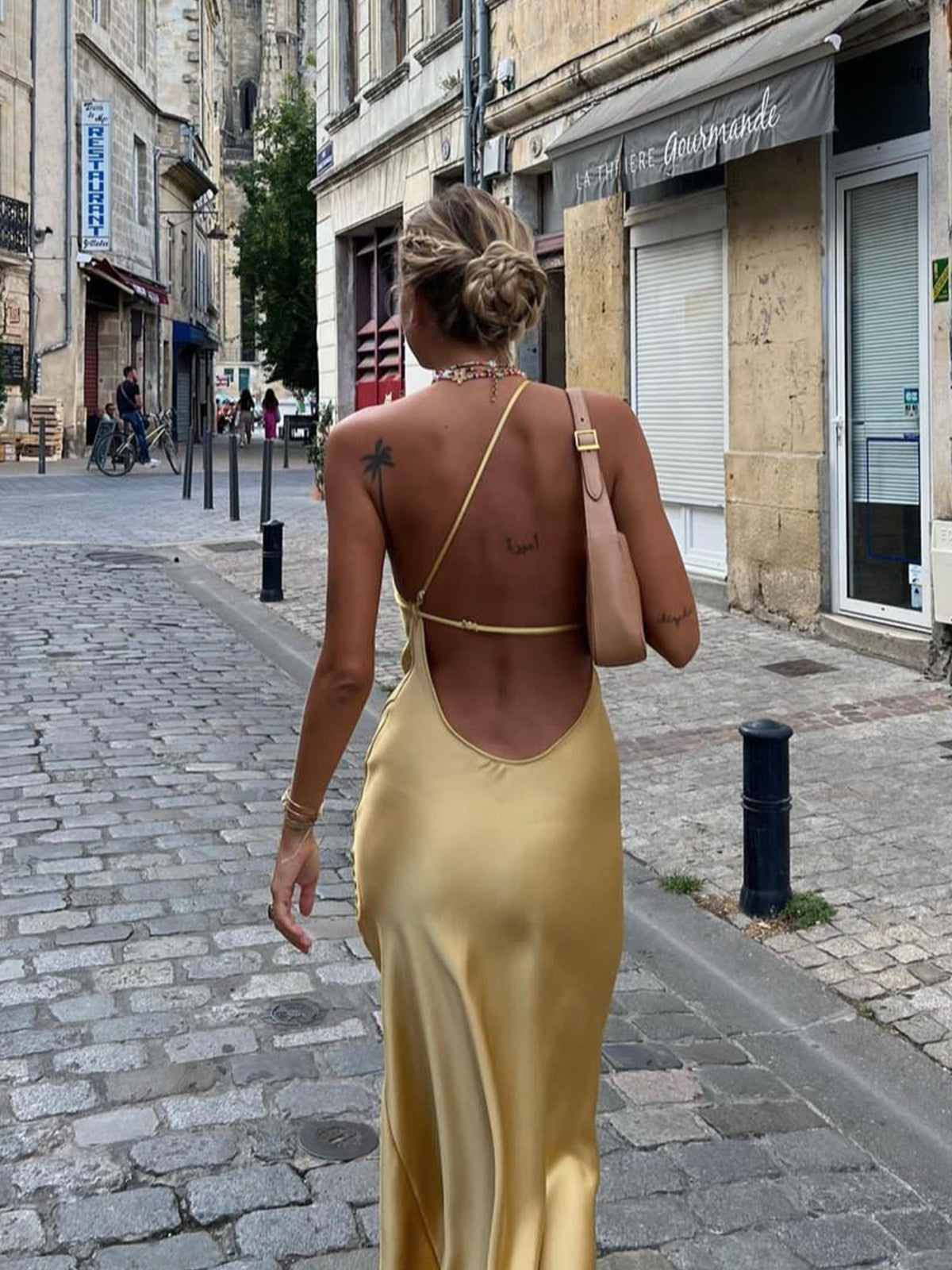 Open Back Satin Maxi Dress 2