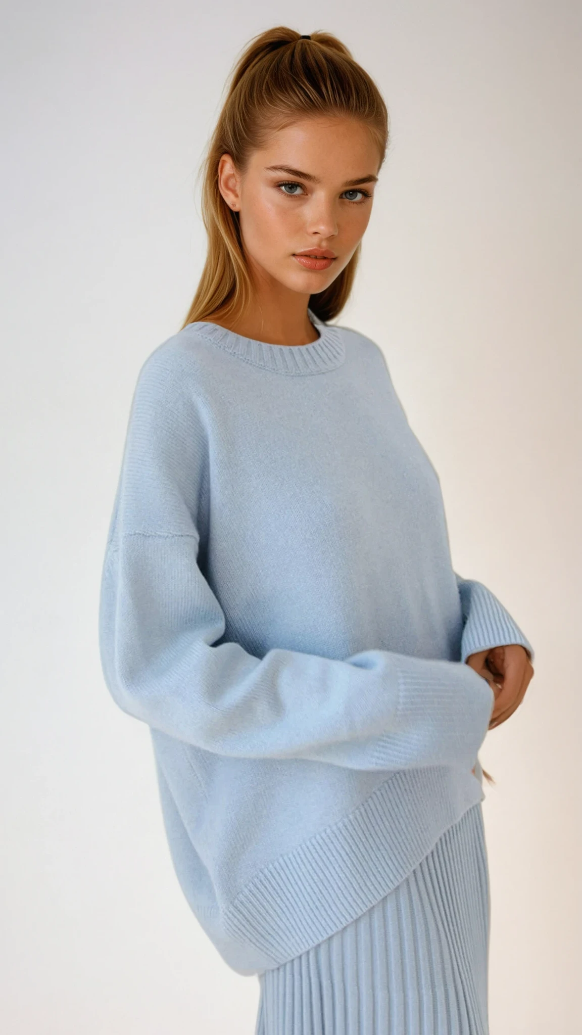 Oversized Crewneck Knit Sweater 1