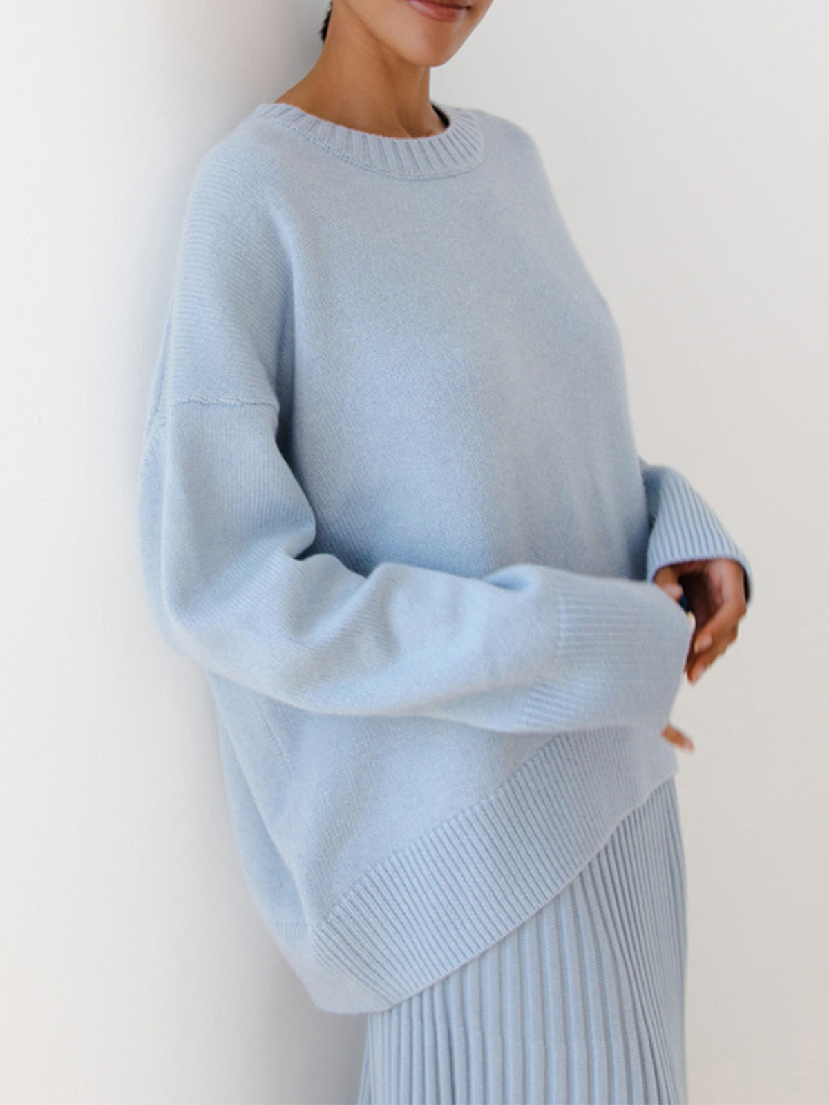 Oversized Crewneck Knit Sweater 2
