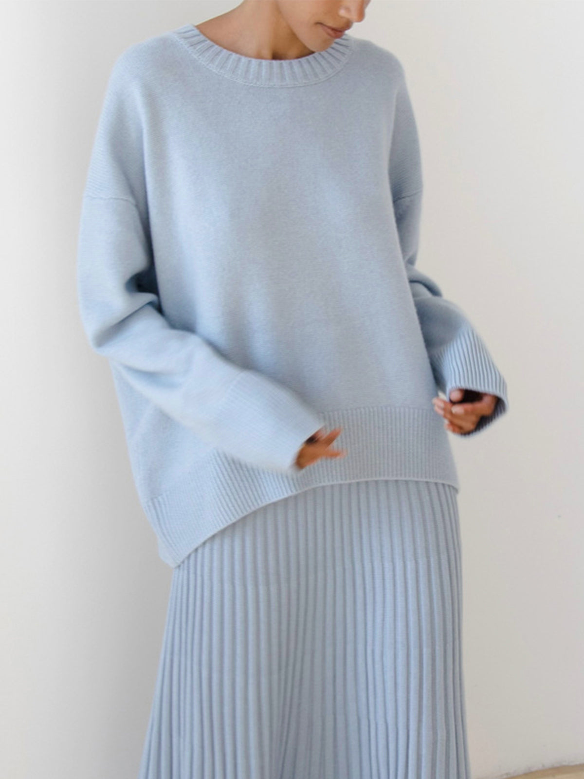 Oversized Crewneck Knit Sweater 3