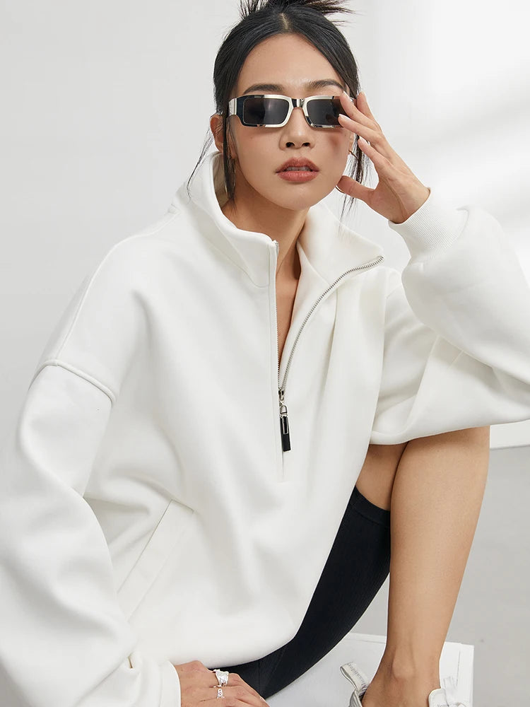 Oversized Half Zip Pullover Hoodie 0