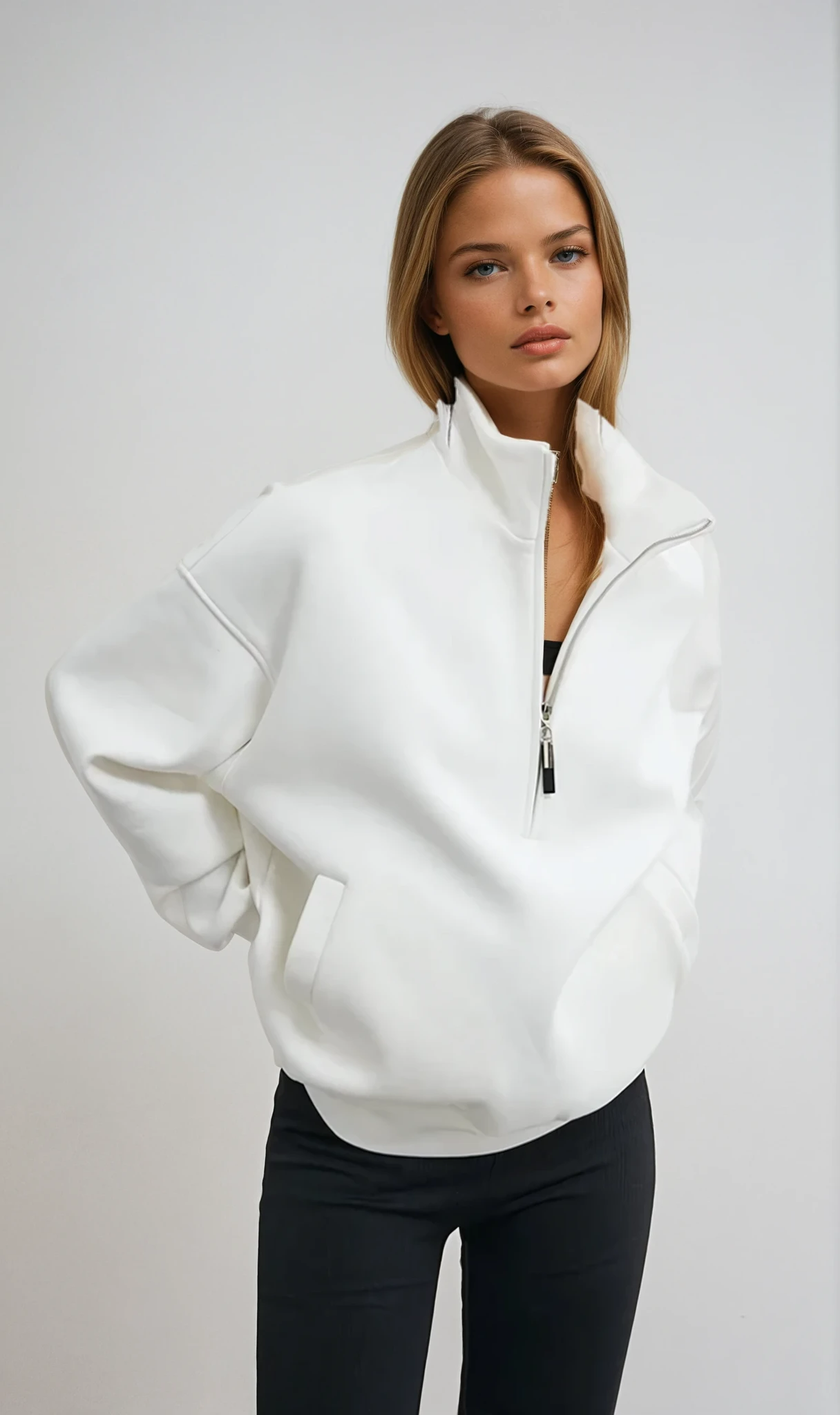 Oversized Half Zip Pullover Hoodie 1