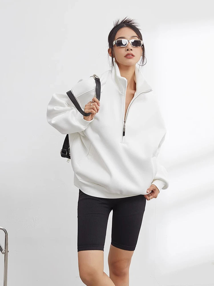 Oversized Half Zip Pullover Hoodie 5