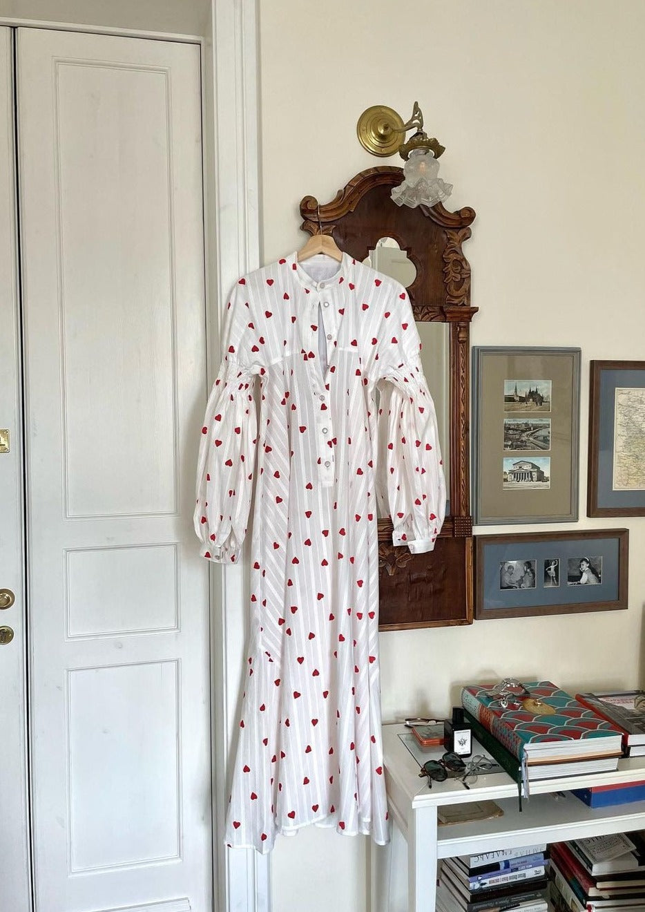 Oversized Hearts Embroidered Shirt Dress 7