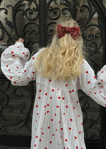 Oversized Hearts Embroidered Shirt Dress 8