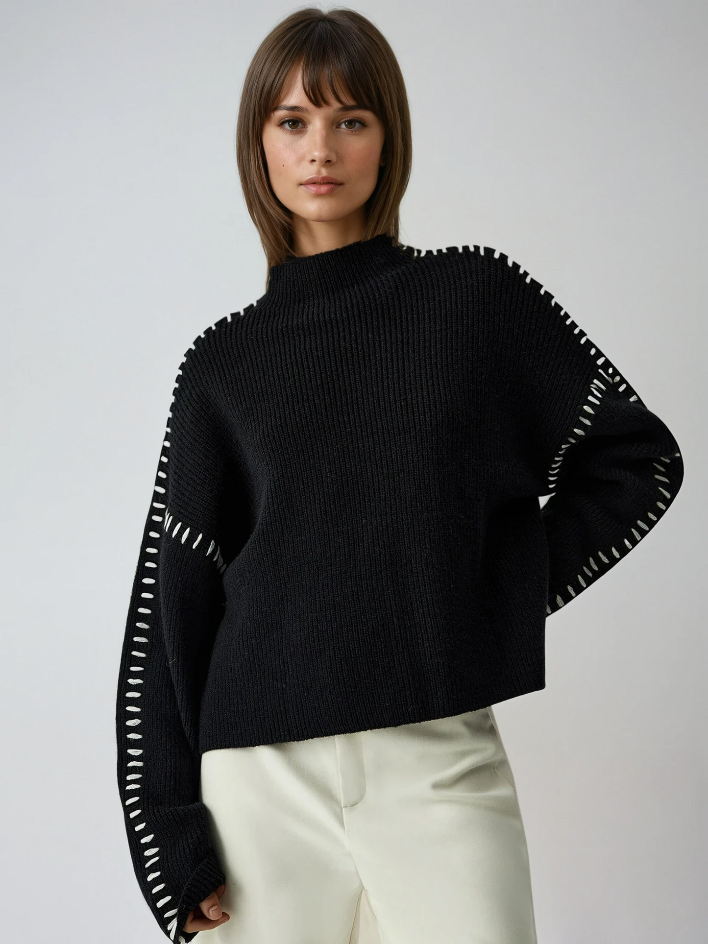 Oversized Mock Neck Sweater 1