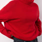 Oversized Red Turtleneck Knit Sweater 0