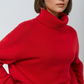 Oversized Red Turtleneck Knit Sweater 1