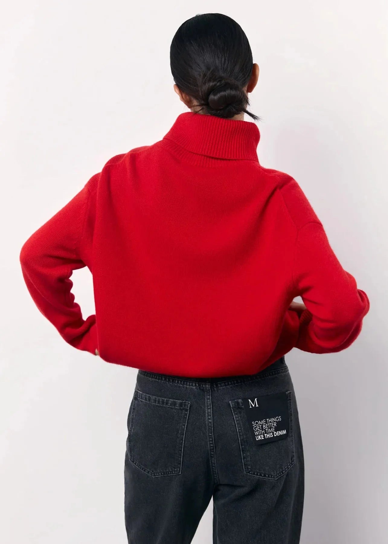 Oversized Red Turtleneck Knit Sweater 3