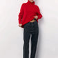Oversized Red Turtleneck Knit Sweater 4