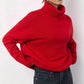 Oversized Red Turtleneck Knit Sweater 5