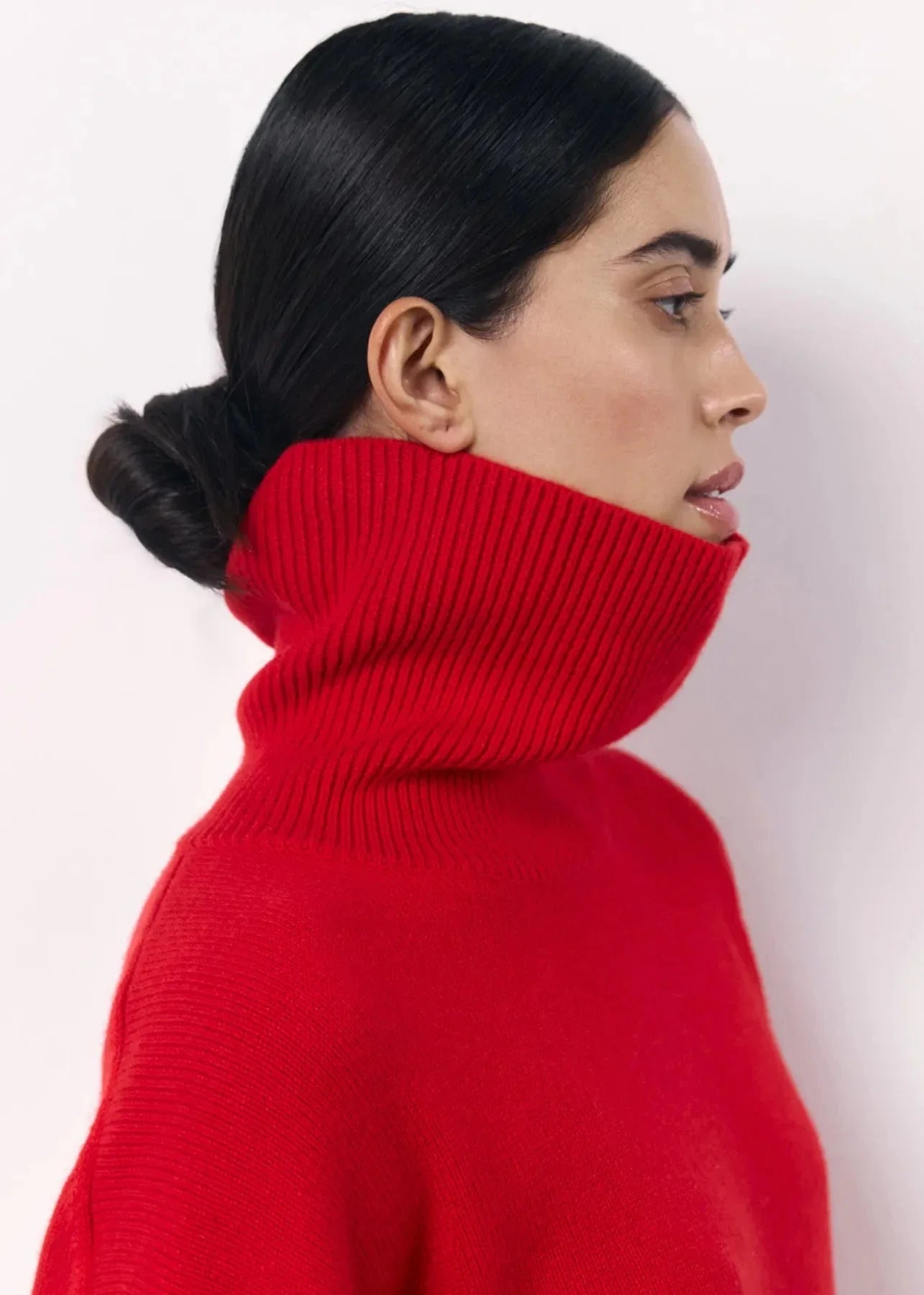 Oversized Red Turtleneck Knit Sweater 6