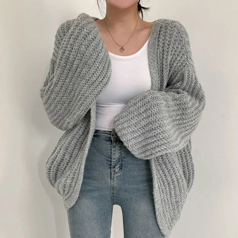 Oversized Sleeve Knit Cardigan 0