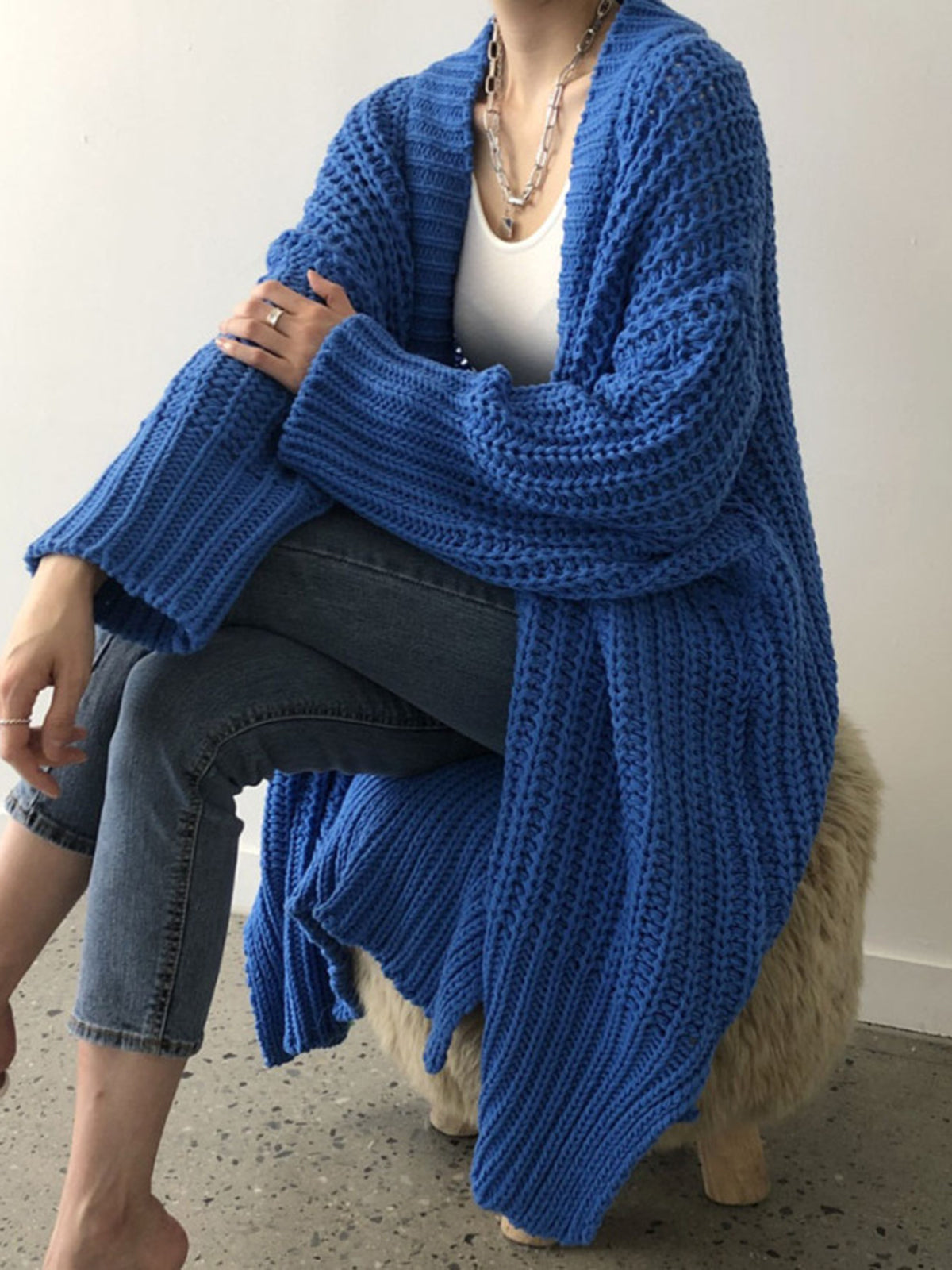 Oversized Split Knit Cardigan 0
