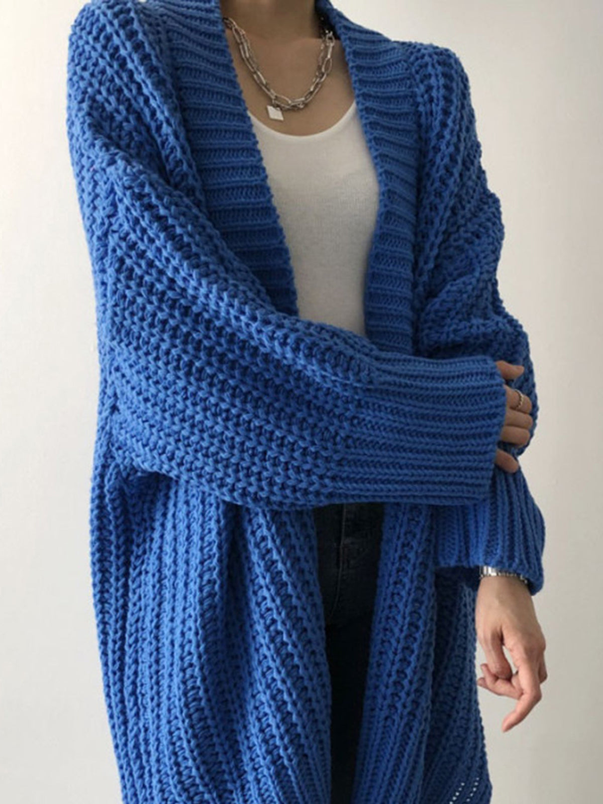 Oversized Split Knit Cardigan 2