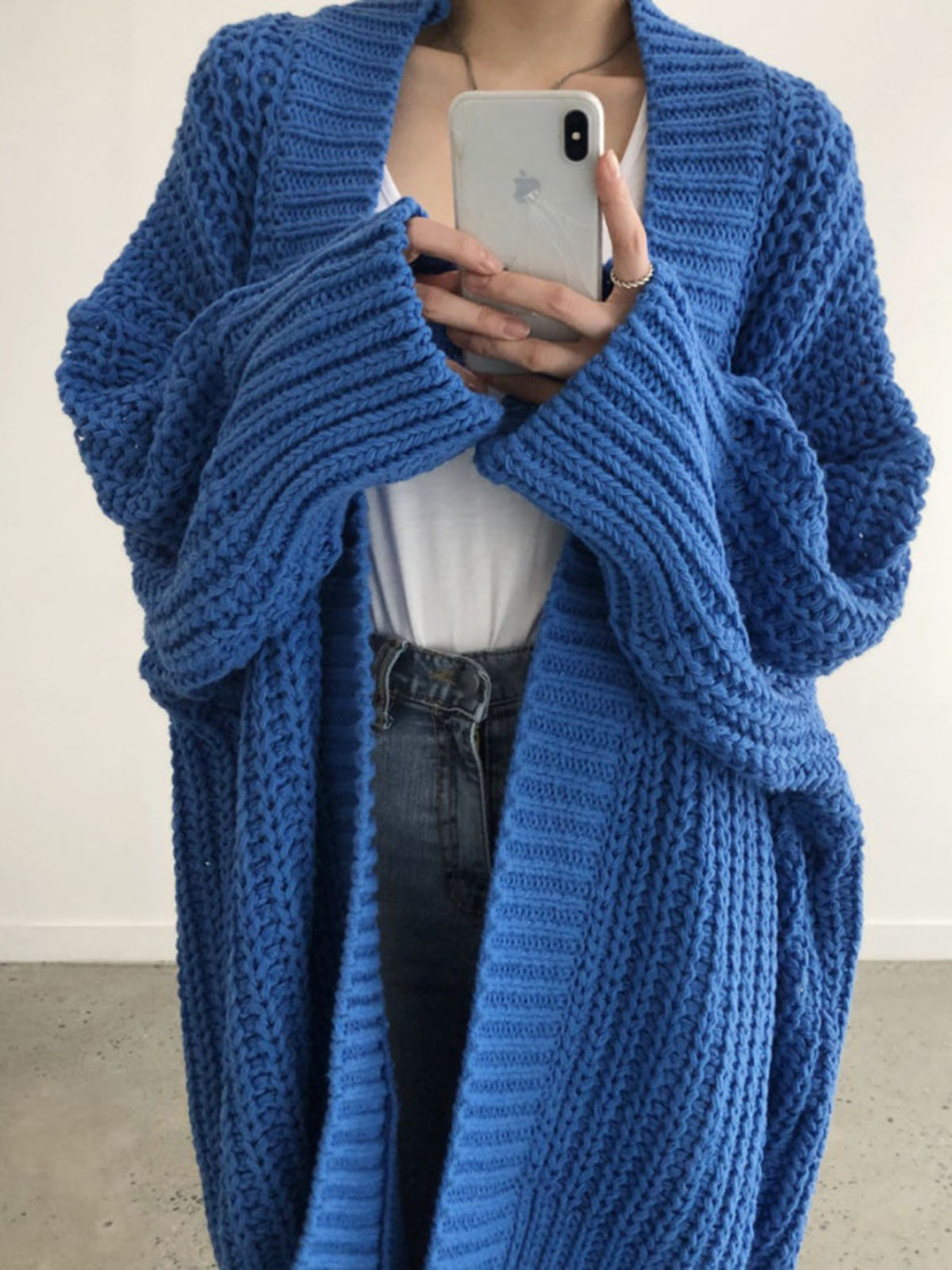 Oversized Split Knit Cardigan 4