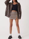 Oversized Women's Leather Bomber Jacket with Zip 4