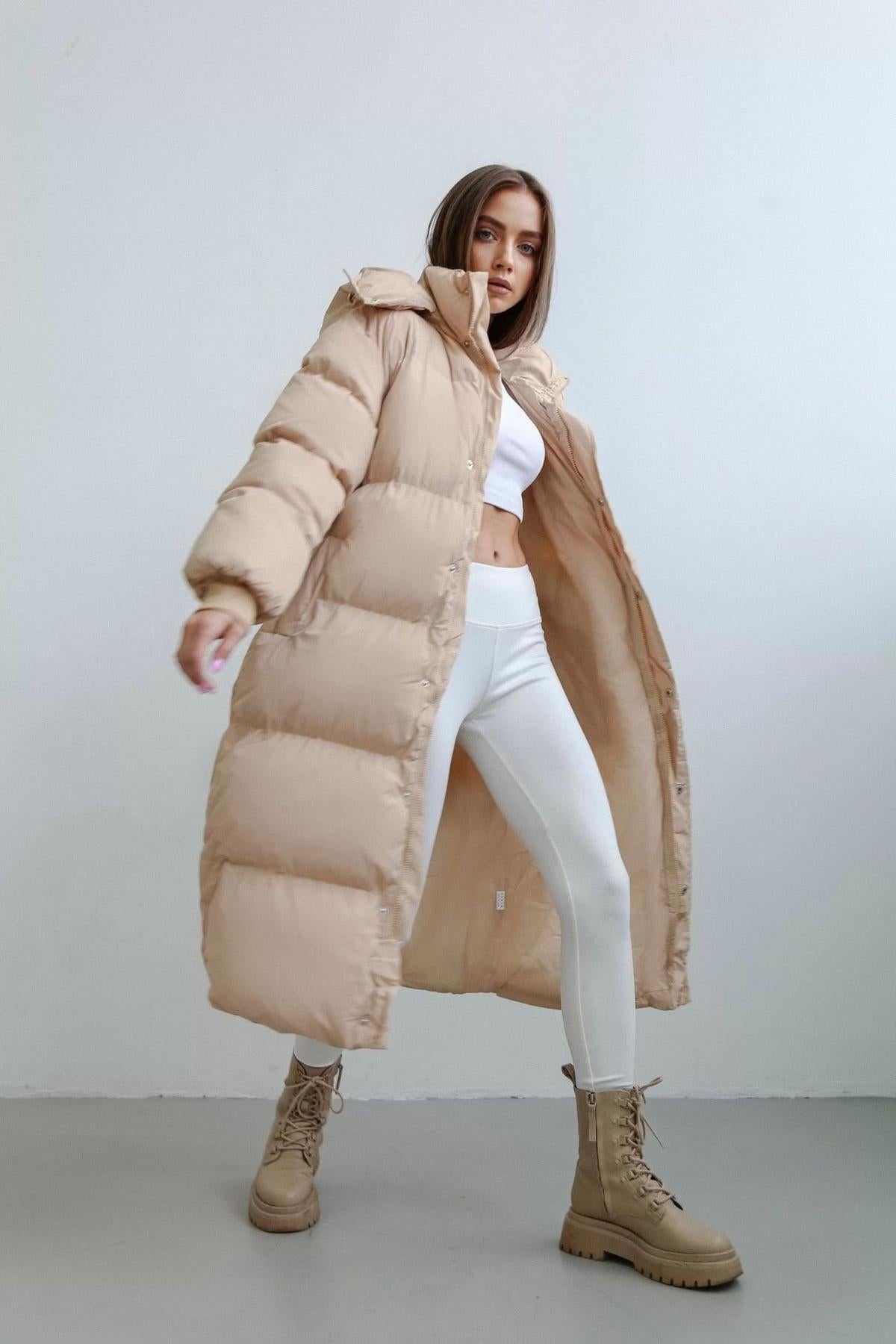Oversized Women's Quilted Puffer Trench Coat For Women 0
