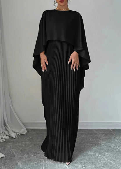 Pleated Batwing Sleeve Maxi Dress 5